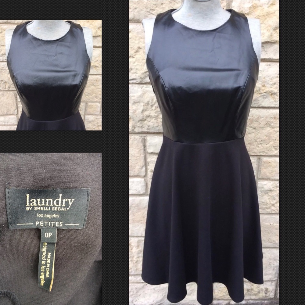 NWOT LAUNDRY Shelli Segal Faux Leather Dress Sz-0p